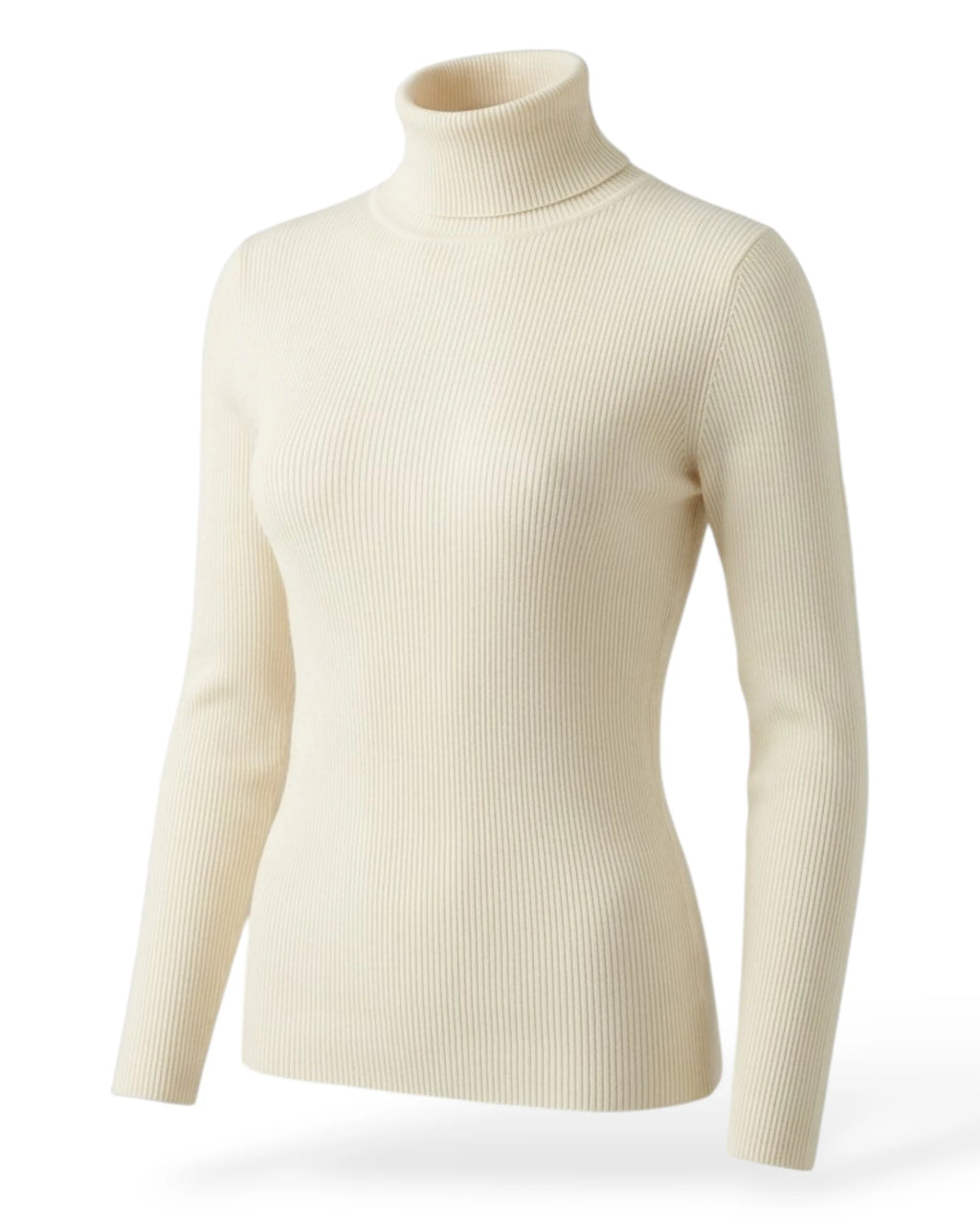 Off-White Merino Blend Rib Turtleneck