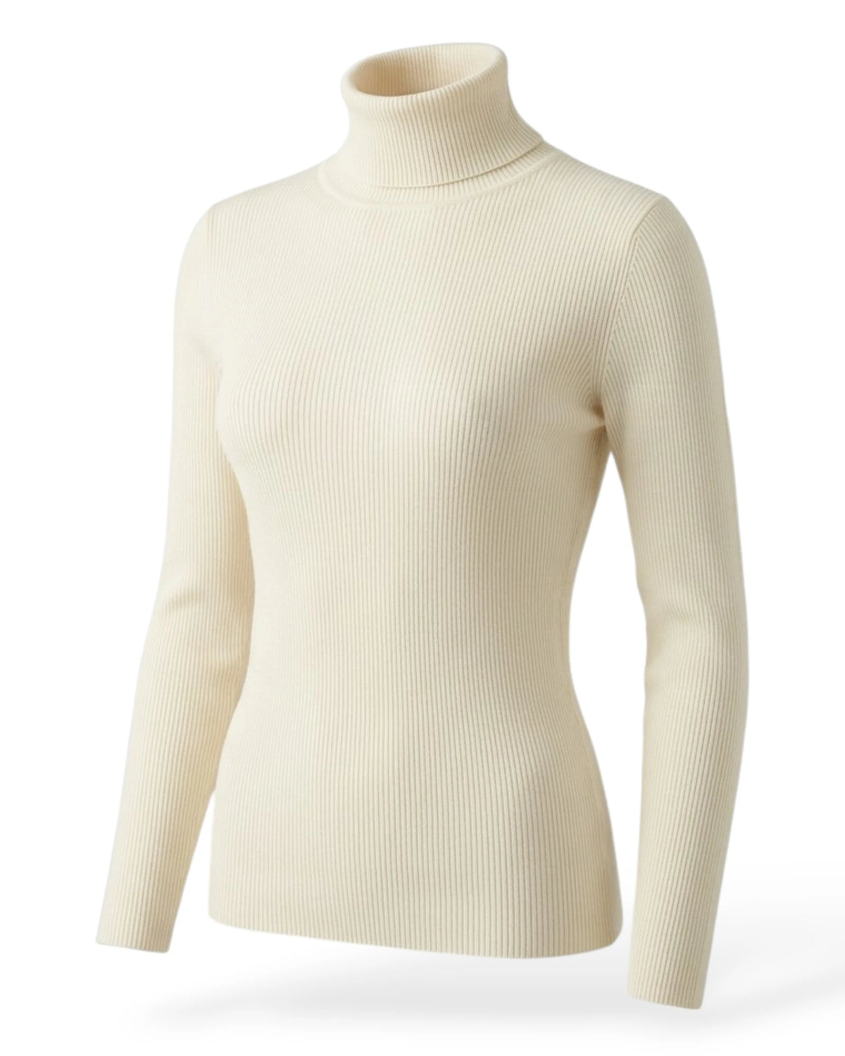 Off-White Merino Blend Rib Turtleneck