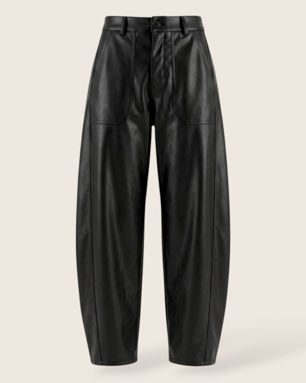 Colette Leather-Look Barrel Trousers