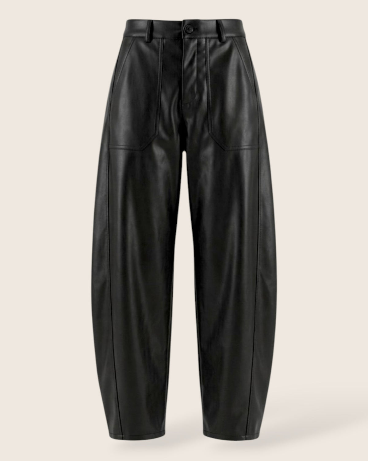 Colette Leather-Look Barrel Trousers