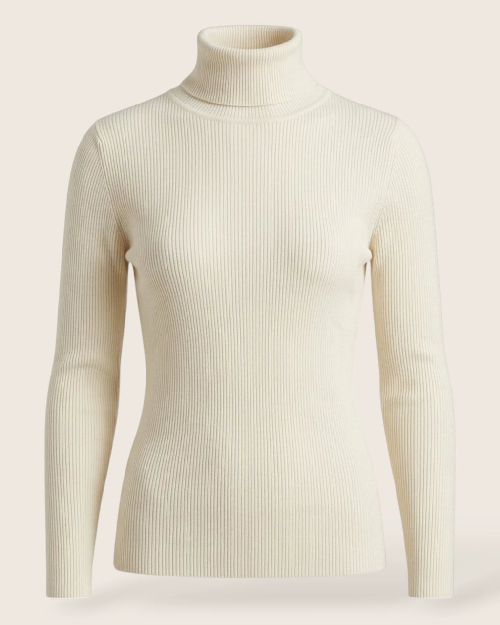 Off-White Merino Blend Rib Turtleneck