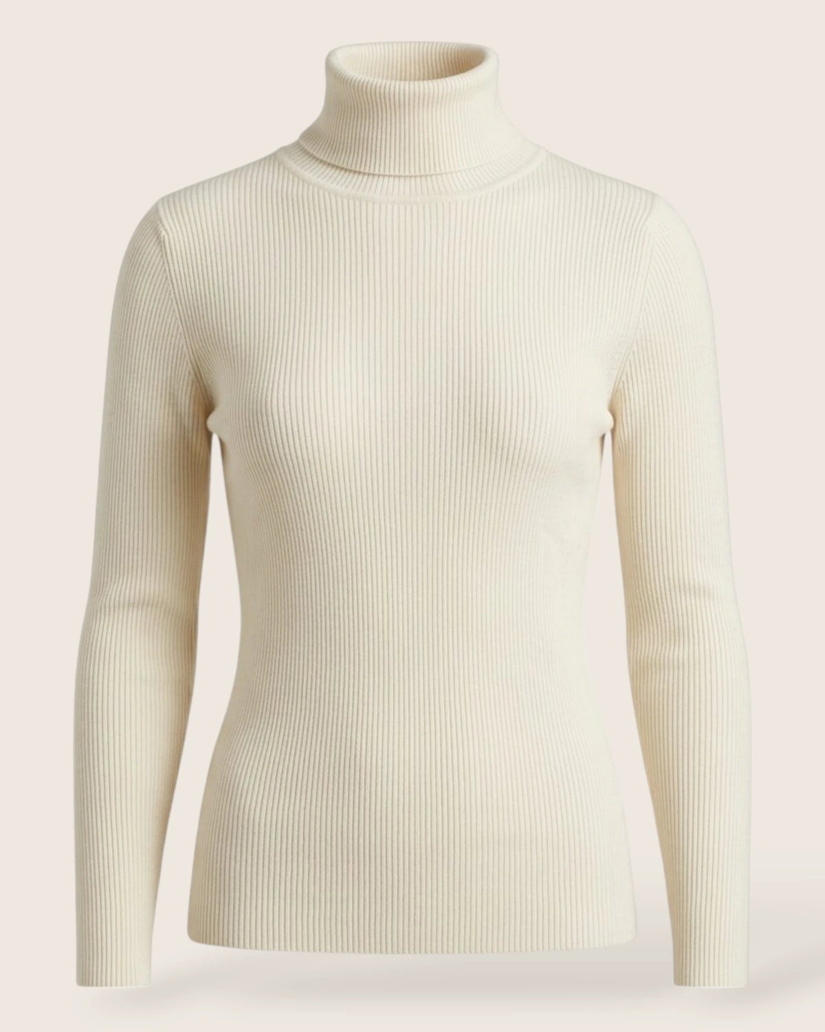 Off-White Merino Blend Rib Turtleneck